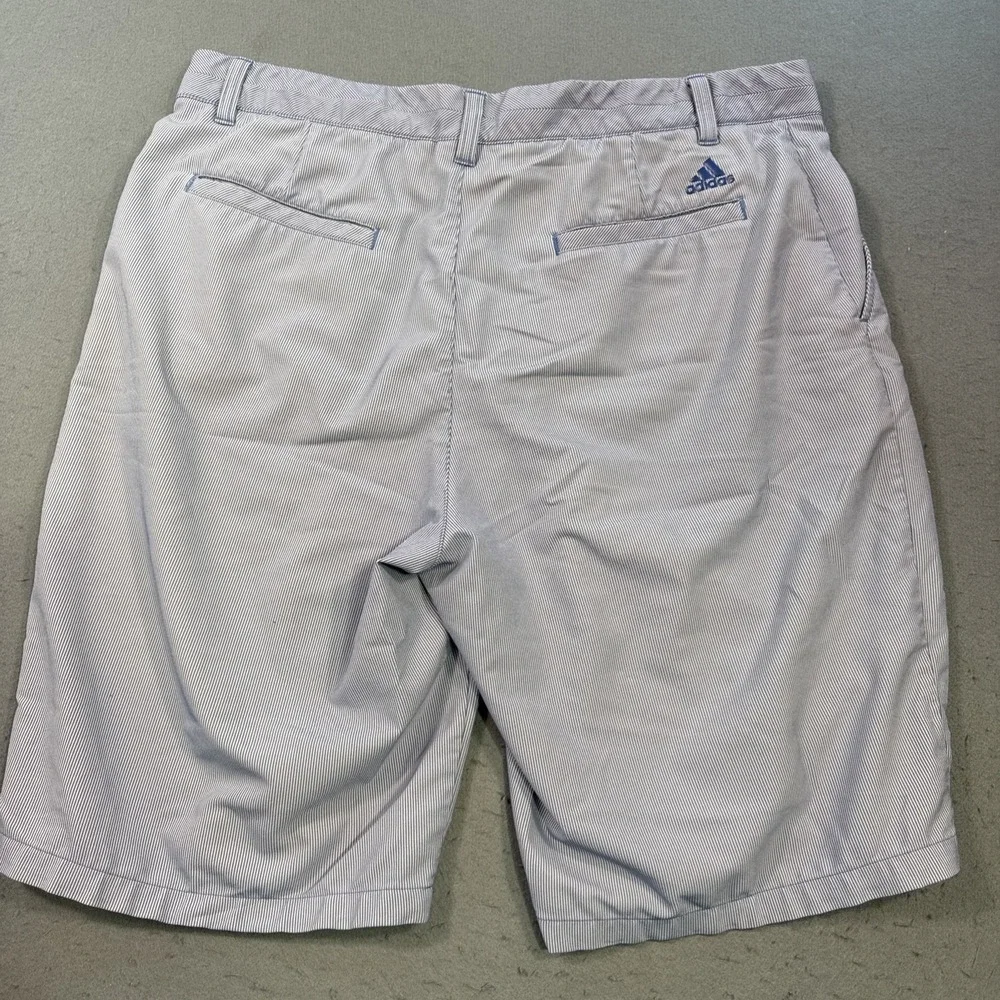 Adidas Shorts Mens 36 blue microstripe Climacool Golf Casual Lightweight Outdoor